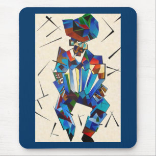 The Accordionist Geometric Art Style Mouse Mat