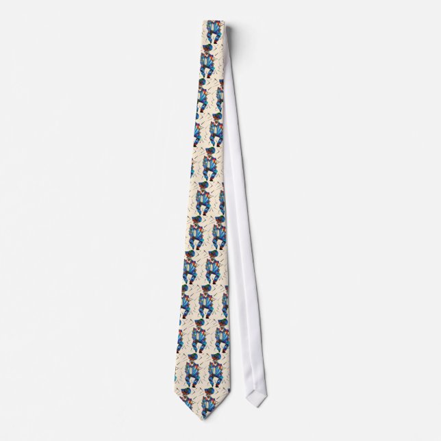 The Accordionist Geometric Art Style Tie (Front)