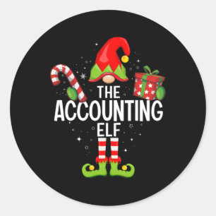 The Accounting Elf Family Christmas Pajama Xmas Classic Round Sticker