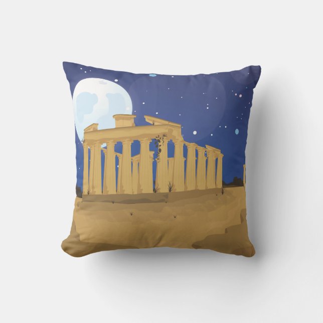 The Acropolis of Athens cartoon Cushion (Front)