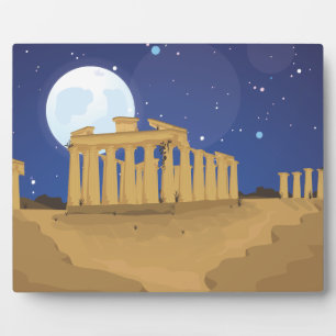 The Acropolis of Athens cartoon Plaque