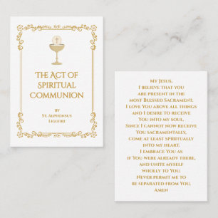 The Act of Spiritual Communion Prayer Card 