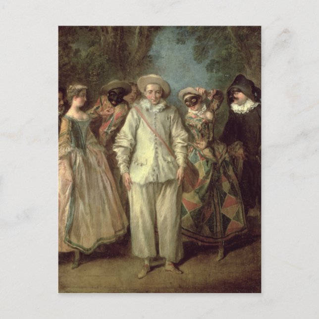 The Actors of the Commedia dell'Arte Postcard (Front)