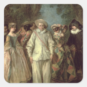 The Actors of the Commedia dell'Arte Square Sticker