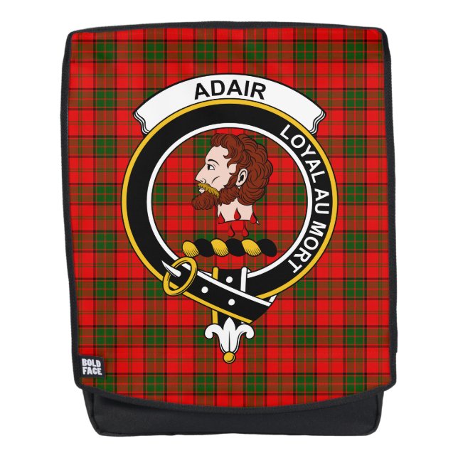 The Adair Clan Crest Tartan Plaid Backpack (Front)