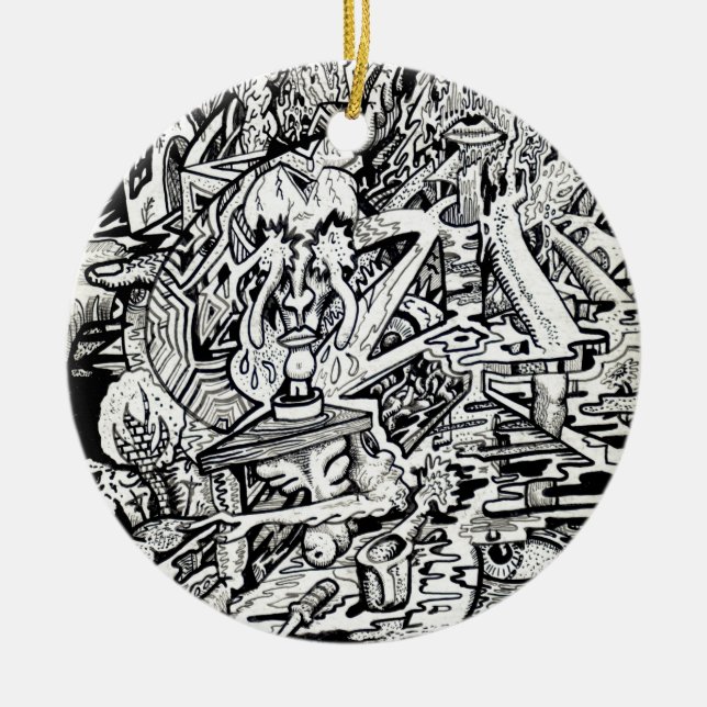 The Adept, or, A Freakish Transfiguration Ceramic Tree Decoration (Front)