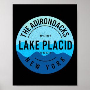 The Adirondacks Lake Placid New York Skiing Snowbo Poster