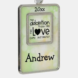 The adoption took time the Love came Instantly Silver Plated Framed Ornament