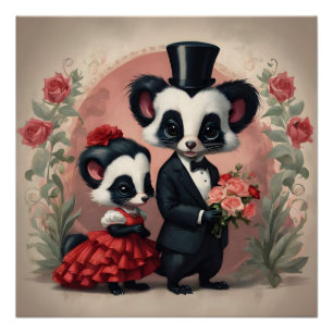 The Adorable Mr and Mrs Skunk Poster