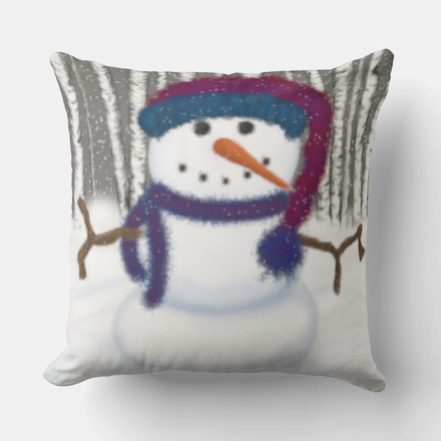 The Adorable Puffy The Snowman Cushion (Front)