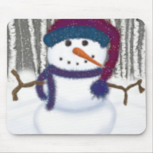 The Adorable Puffy The Snowman Mouse Mat