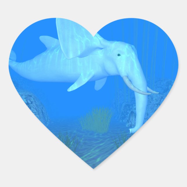 The Adorable Whalphant Heart Sticker (Front)