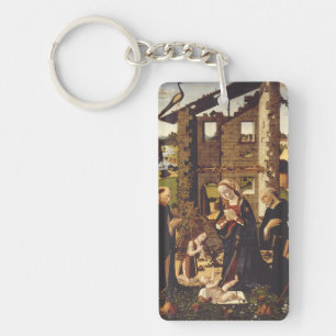 The Adoration by Biagio d'Antonio Medieval Art Key Ring