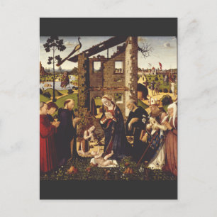 The Adoration by Biagio d'Antonio Medieval Art Postcard