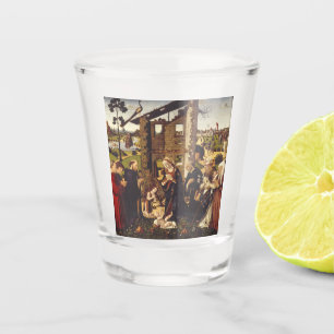 The Adoration by Biagio d'Antonio Medieval Art Shot Glass