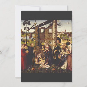 The Adoration of the Child with Saints and Donors Thank You Card