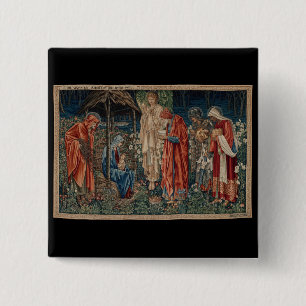 The Adoration of the Magi (by Edward Burne-Jones) 15 Cm Square Badge