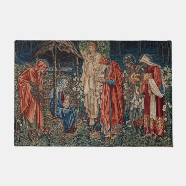 The Adoration of the Magi (by Edward Burne-Jones) Doormat (Front)