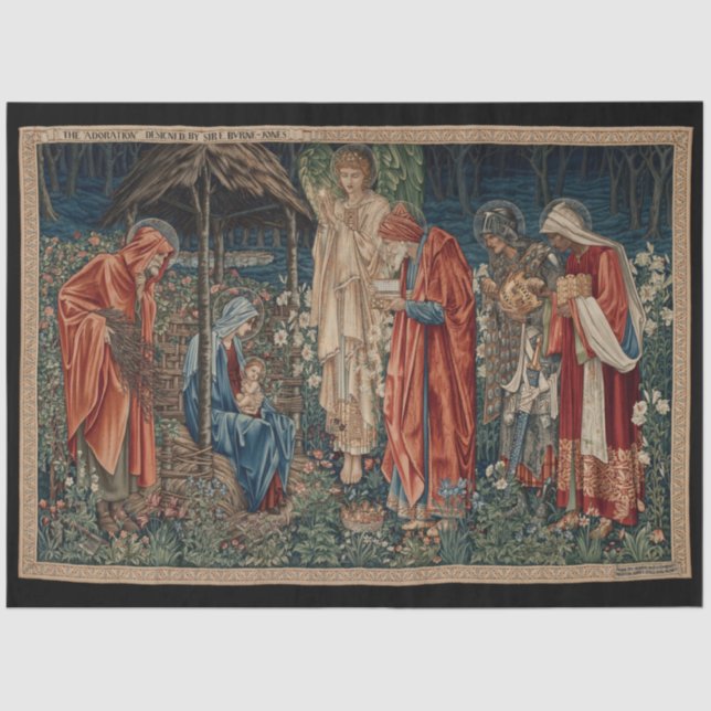 The Adoration of the Magi (by Edward Burne-Jones) Tissue Paper (Front)