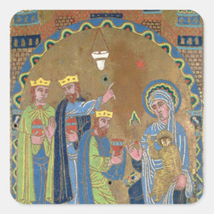 The Adoration of the Magi, c.1189 Square Sticker