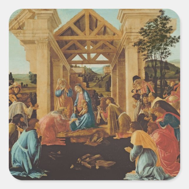 The Adoration of the Magi, c.1478-82 Square Sticker (Front)