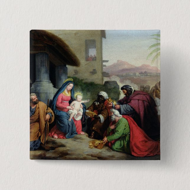 The Adoration of the Magi, c.1833-36 15 Cm Square Badge (Front)