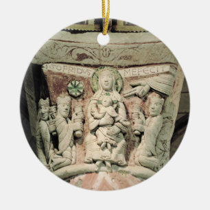 The Adoration of the Magi, column capital (stone) Ceramic Tree Decoration