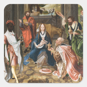 The Adoration of the Magi- jesus Holiday  Square Sticker