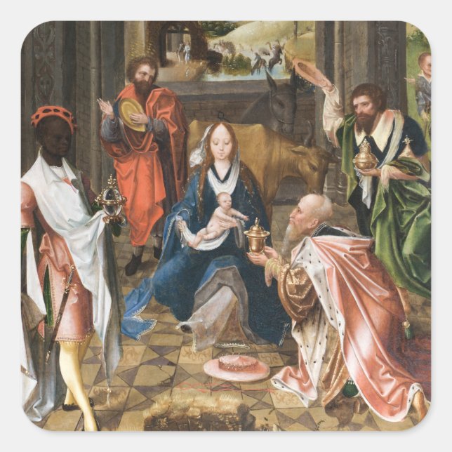 The Adoration of the Magi- jesus Holiday  Square Sticker (Front)