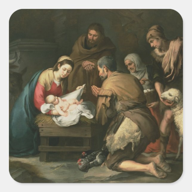 The Adoration of the Shepherds, c.1650 Square Sticker (Front)