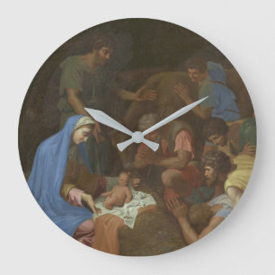 The Adoration of the Shepherds circa 1653 Large Clock