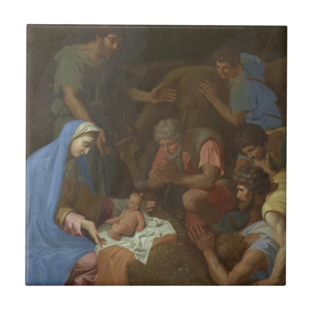 The Adoration of the Shepherds circa 1653 Tile (Front)