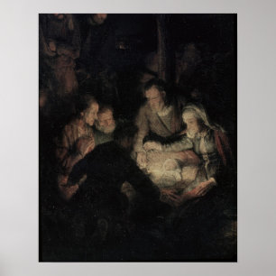 The Adoration of the Shepherds, detail, 1646 Poster