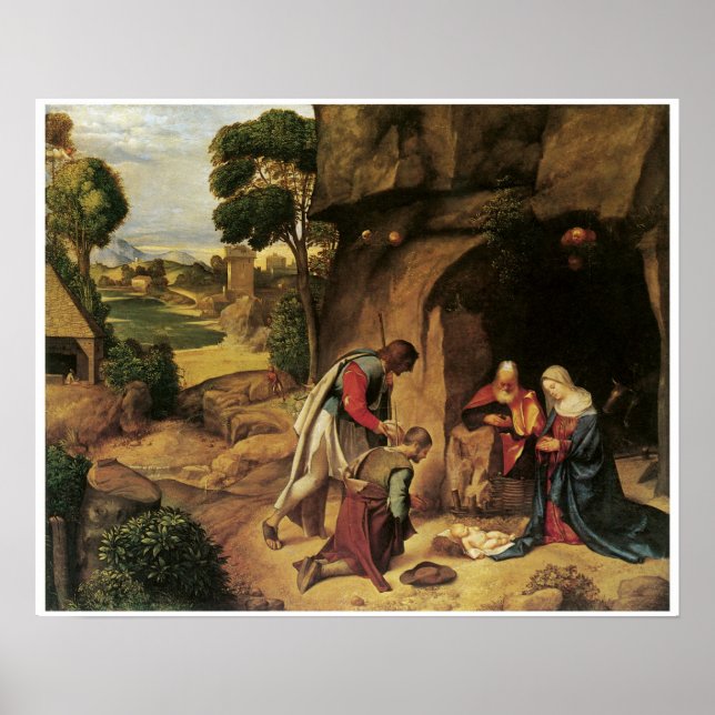 The Adoration of the Shepherds, Giorgione Poster (Front)