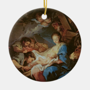 The Adoration of the Shepherds (oil on canvas) 2 Ceramic Tree Decoration