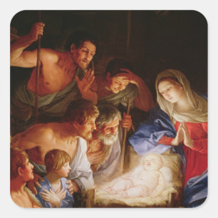 The Adoration of the Shepherds Square Sticker