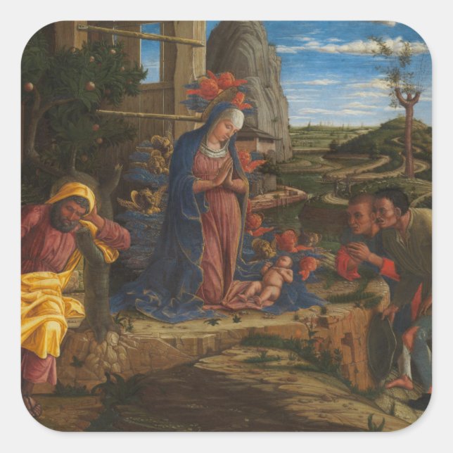 The Adoration of the Shepherds Square Sticker (Front)