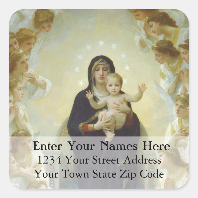 The Adoration Vintage Christmas Address Label (Front)