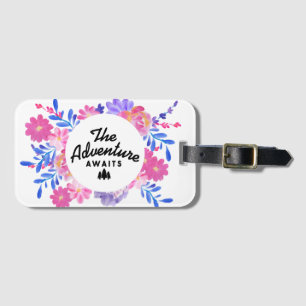 The Adventure Awaits/Floral Bouquet Luggage Tag