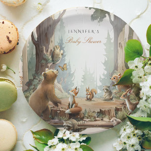 The Adventure Awaits Woodland Baby Shower Paper Plate