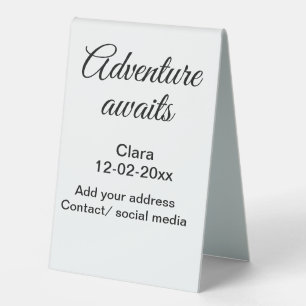 The adventure begins add name date year place