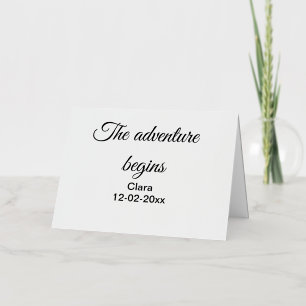 The adventure begins add name date year place foil holiday card