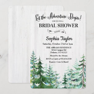 The Adventure Begins Bridal Shower Invitation