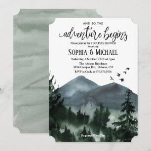 The Adventure Begins Couples Shower Invitation