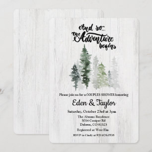 The Adventure Begins Couples Shower Invitation