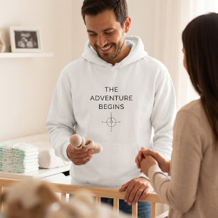 The Adventure Begins Cute New Baby Announcement Hoodie