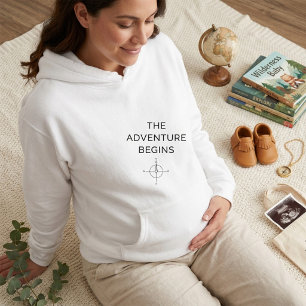 The Adventure Begins Cute New Baby Announcement Hoodie