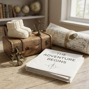 The Adventure Begins Cute New Baby Announcement Napkin