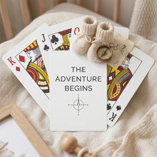 The Adventure Begins Cute New Baby Announcement  Playing Cards