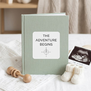 The Adventure Begins Cute New Baby Announcement Square Sticker